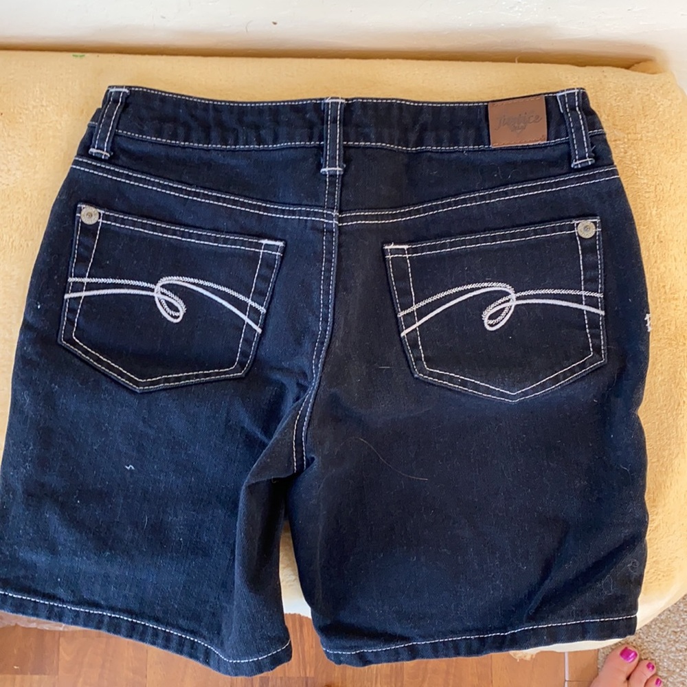 🔴5/$25🔴 justice black denim shorts - Picture 3 of 3